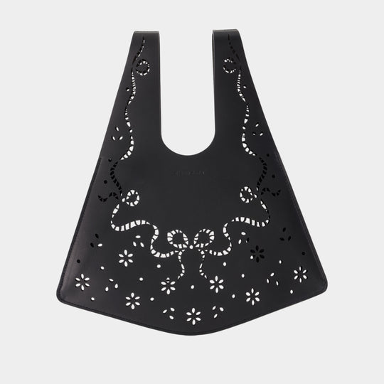 Mini Lasercut Shopper Bag - Simone Rocha - Leather - Black