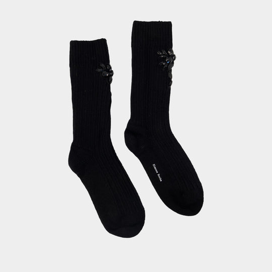 Chunky Ankle Socks - Simone Rocha - Wool - Black