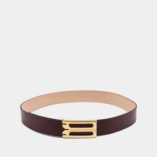 Jumbo Frame Belt - Victoria Beckham - Leather - Burgundy