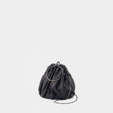 Drape Clasp Purse - YOHJI YAMAMOTO - Leather - Black