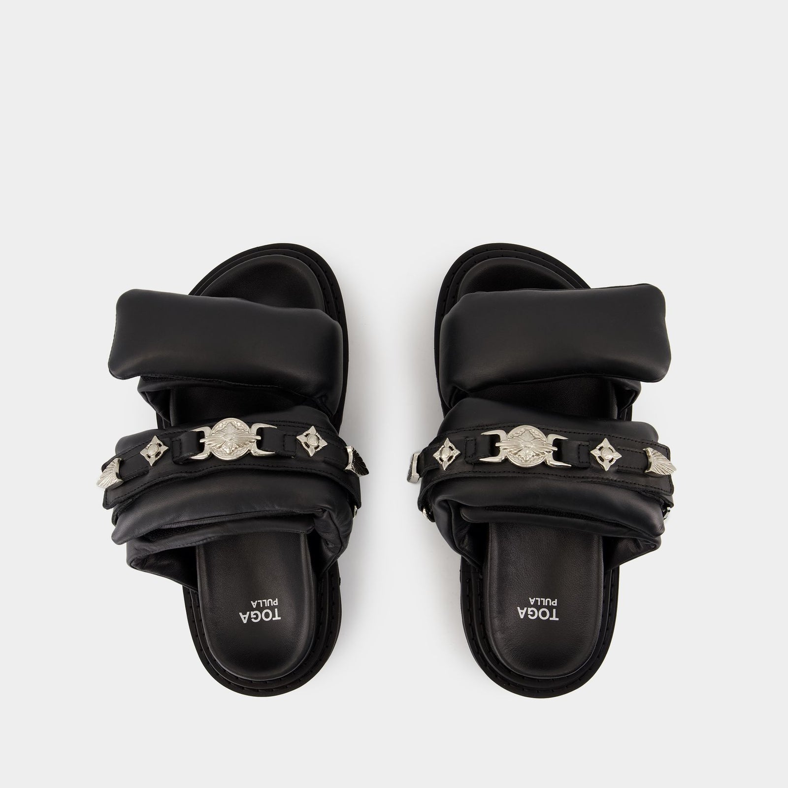 【TOGA PULLA】Leather Sandal Toga Pulla 40mm Leather Sandals | Black | FARFETCH