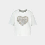 Taida Heart Strass T-Shirt - Zadig & Voltaire - Cotton - White