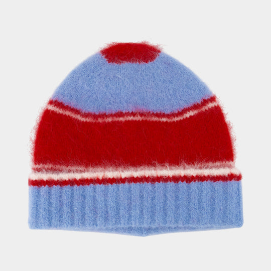 Sajeanne hat - Samsoe Samsoe - Wool - Red/Blue