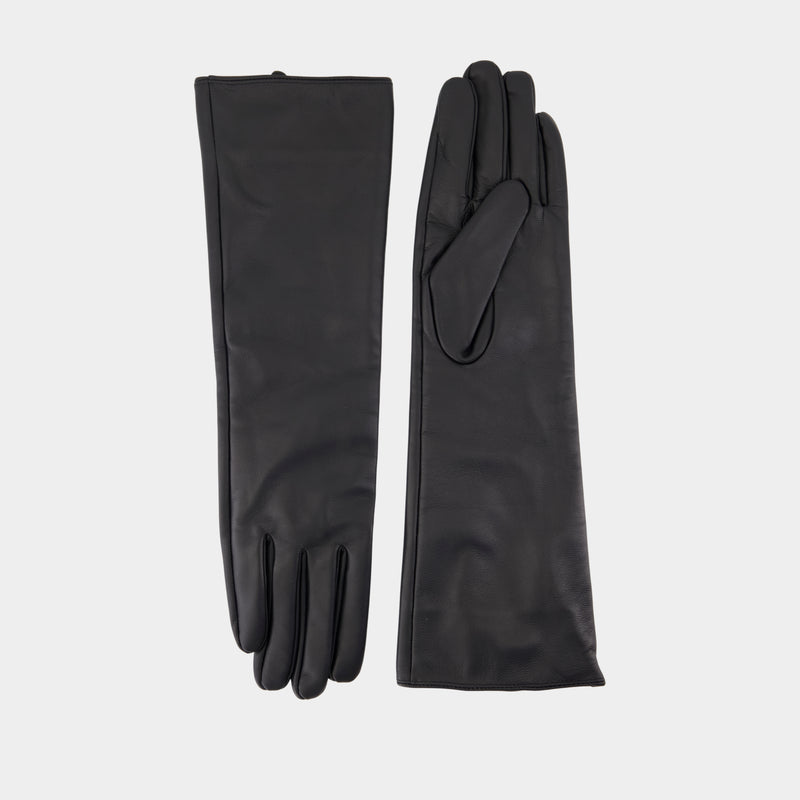 Sapolette Gloves - Samsoe Samsoe - Leather - Black