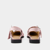Feminine Buckle Ballerinas - Ganni - Synthetic Leather - Pink