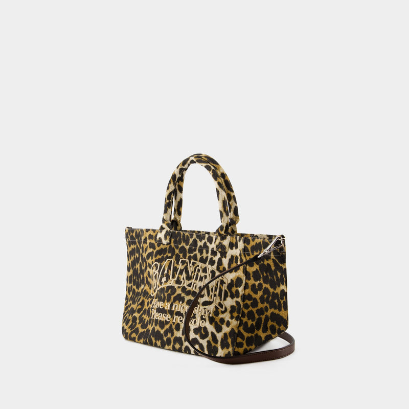 トートバッグ Ganni Leopard Mini Polochon Bag Leopard Mini Polochon Bag | GANNI US