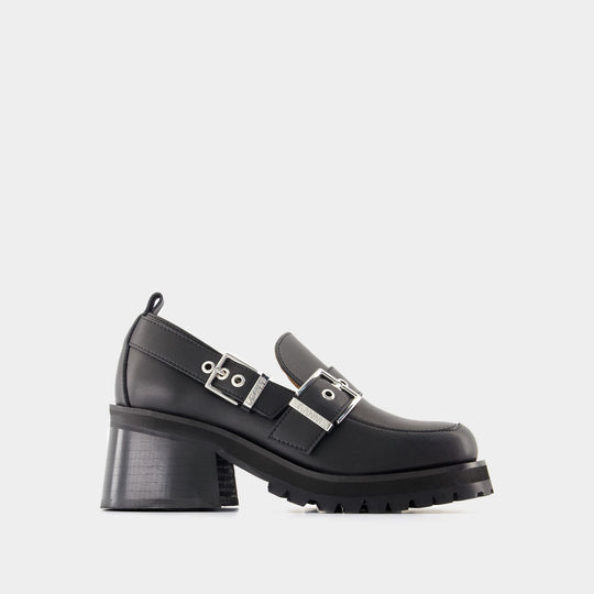 Feminine Loafers - Ganni - Leather - Black