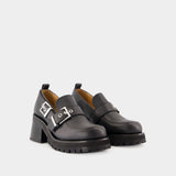 Feminine Loafers - Ganni - Leather - Black