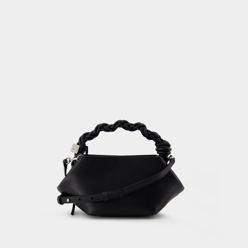 Bag Mini Eyelets Crossbody - Ganni - Leather - Black