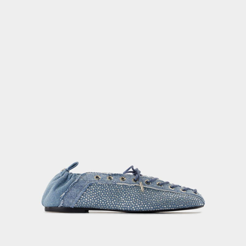 Eyelets Ballerinas - Ganni - Denim - Blue