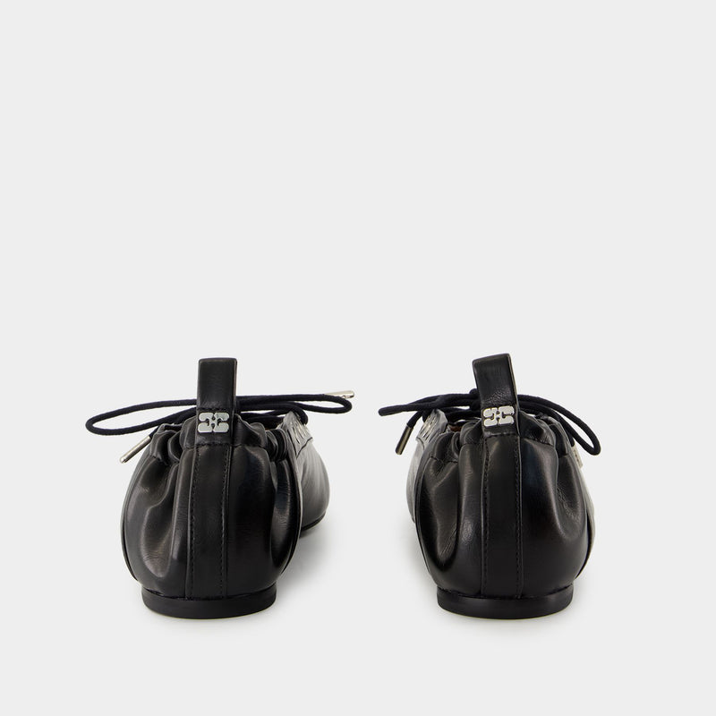 Ballerinas Eyelets - Ganni - Synthetic - Black