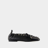 Ballerinas Eyelets - Ganni - Synthetic - Black