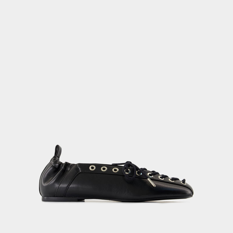 Ballerinas Eyelets - Ganni - Synthetic - Black