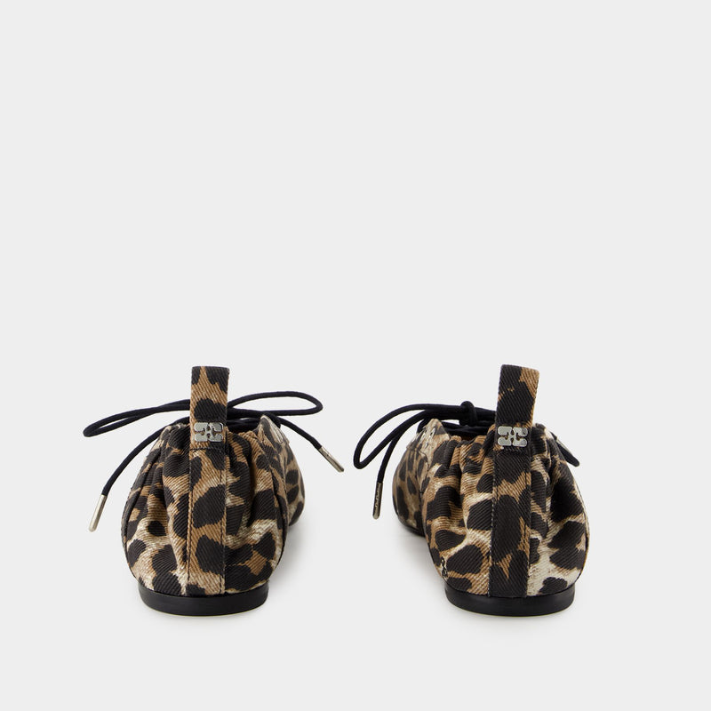 Eyelets Ballerina - Ganni - Denim - Printed