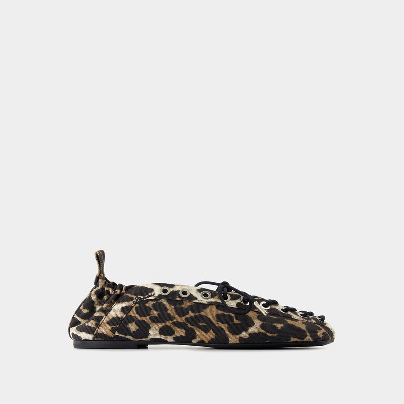 Eyelets Ballerina - Ganni - Denim - Printed