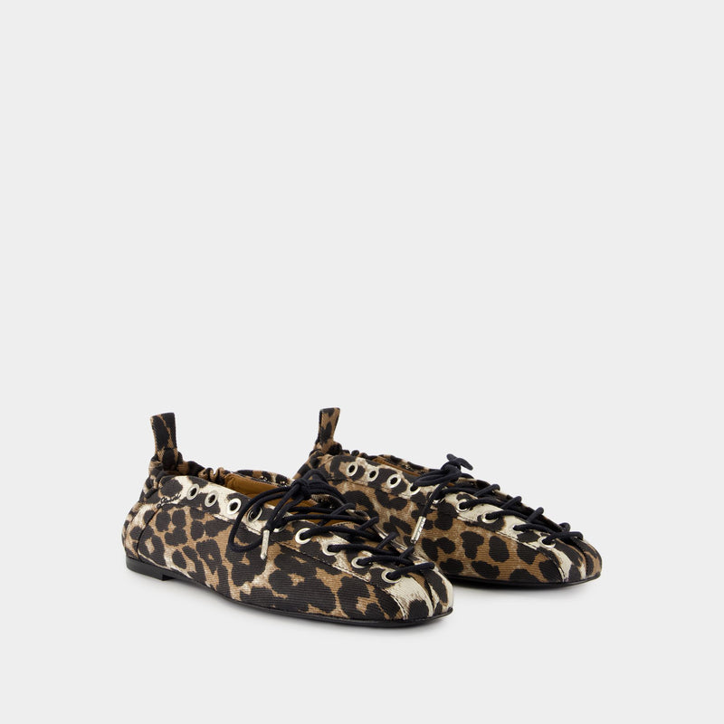 Eyelets Ballerina - Ganni - Denim - Printed