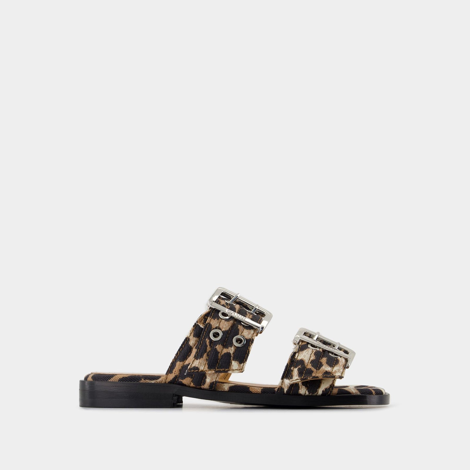 GANNI ヒョウ柄ミュール 39 Feminine Sandals - Ganni - Denim - Printed