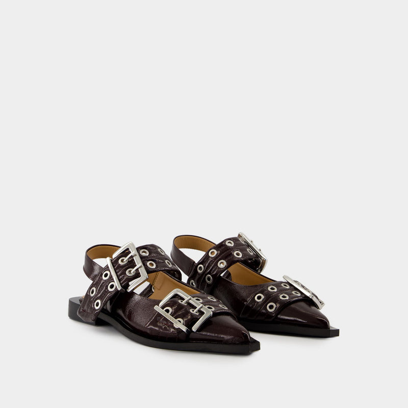 Ballerinas - Ganni - Polyester - Bordeaux