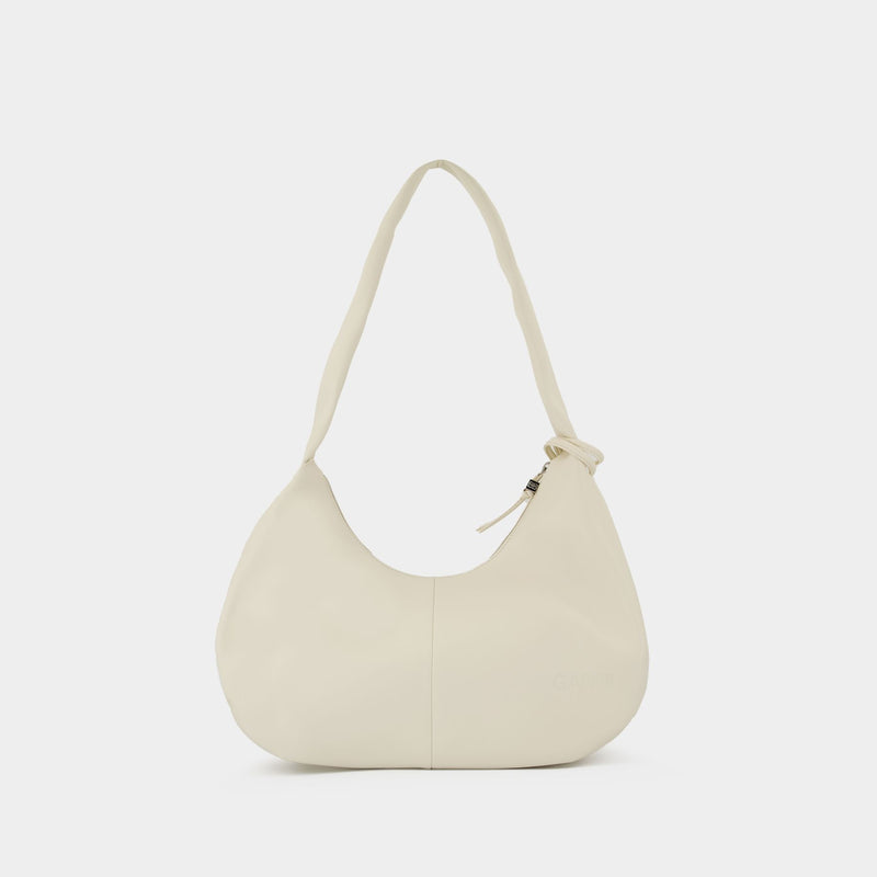 Bou Medium Shoulder Bag - Ganni - Leather - White