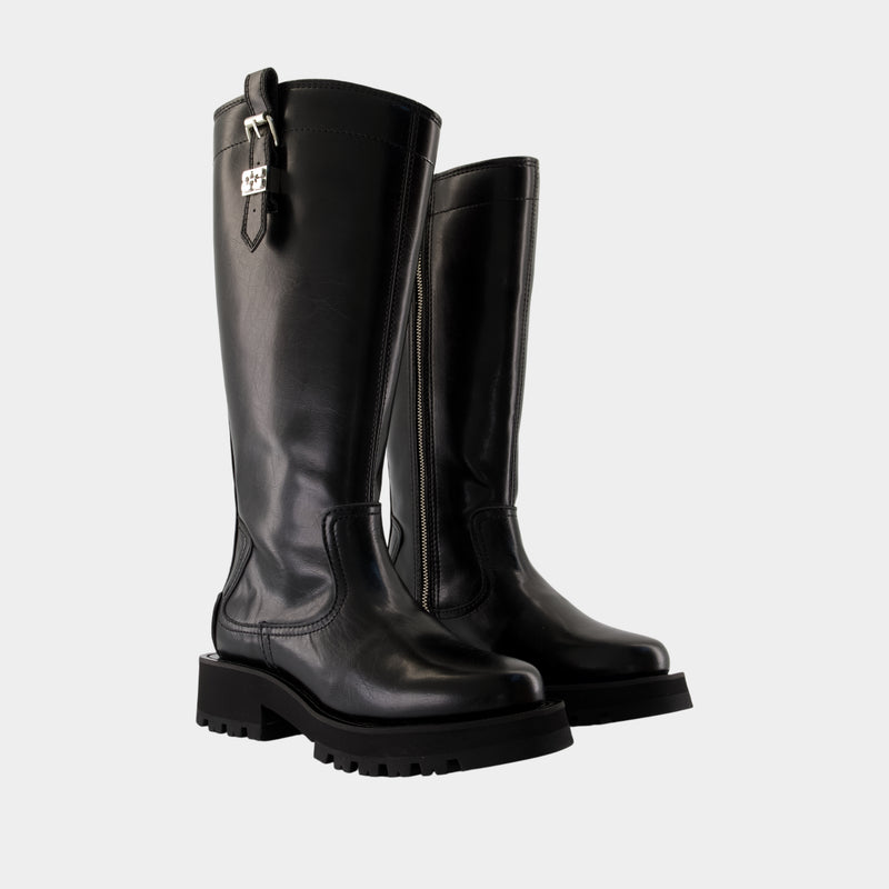 Studs Boots - Ganni - Synthetic - Black