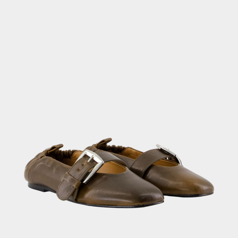 Butterfly Ballerinas - Ganni - Synthetic - Green Butterfly Ballerinas - Ganni - Synthetic - Green
