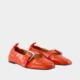 Butterfly Ballerinas  - Ganni - Leather - Orange