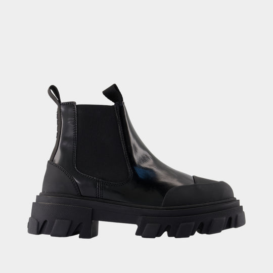 Low Chelsea Ankle Boots - Ganni - Leather - Black