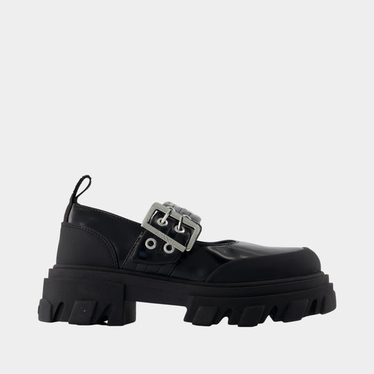 Cleated Box ballerinas - Ganni - Synthetic - Black