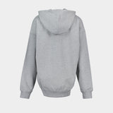 Isoli Beaded Baby Tiger Print Hoodie - Ganni - Cotton - Grey