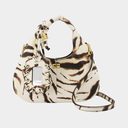 Hobo Mini Zebra Purse - Ganni - Synthetic - Ivory