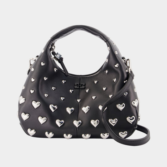Hobo Mini Heart Purse - Ganni - Synthetic - Black