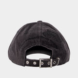 Washed Embroidery Cap - Ganni - Cotton - Black