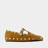 Mary Jenny Studs Ballet Flats - Ganni - Synthetic - Khaki