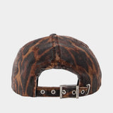 Ocelot Leopard Cap - Ganni - Cotton - Brown