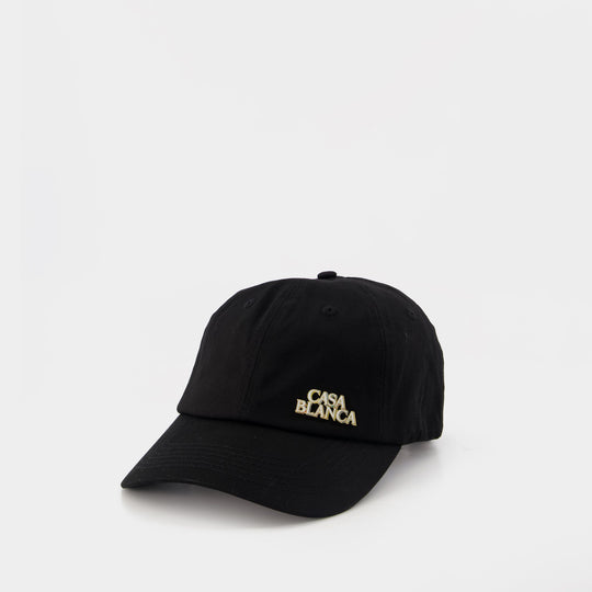 Stacked Logo Rivet Cap - Casablanca - Cotton - Black
