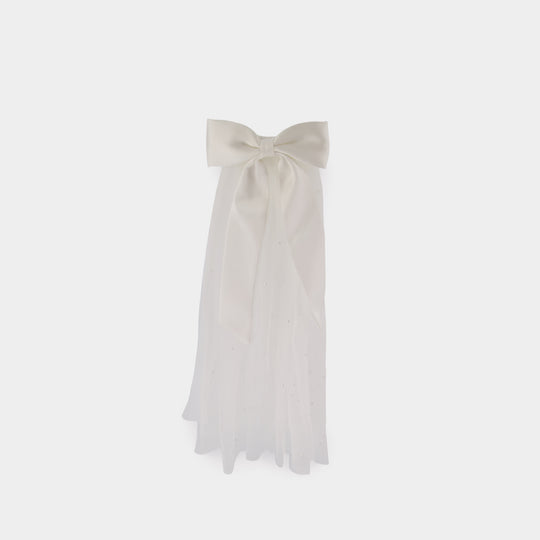 Bow Embellished Veil Hair Clips - SELF PORTRAIT - Synthetic - White