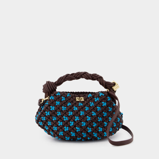 Bou Mini Braided Handbag - Ganni - Synthetic - Brown/Blue