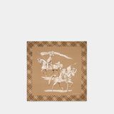 Horseman Silk Square - Burberry - Silk - Beige
