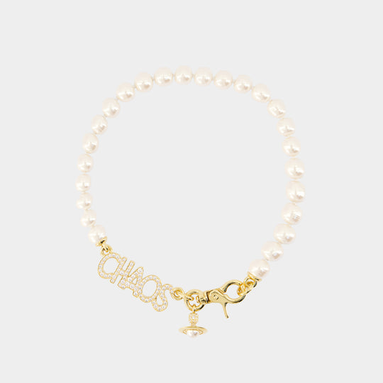 Chaos Large Pearl Necklace - Vivienne Westwood - Metal - Gold