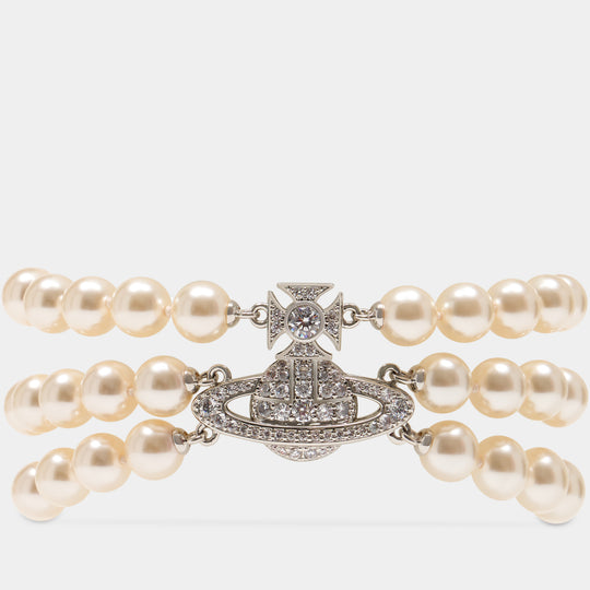 Graziella Three Row Pearl Necklace - Vivienne Westwood - Metal - Ivory