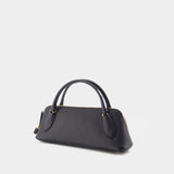 Lock Top Handle Purse - Tory Burch - Leather - Black