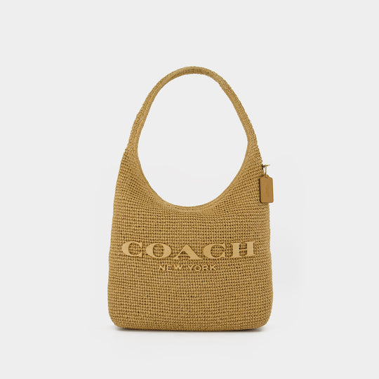 Weave Straw Brooklyn 39 Shoulder Bag - Coach - Leather - Beige