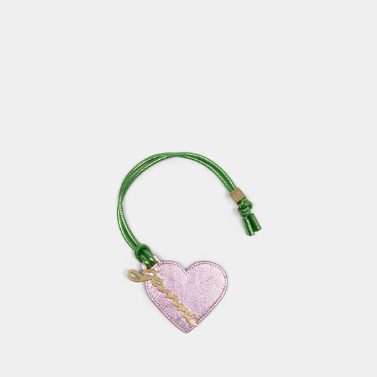 Bou Heart Mirror Crushed Keyring - Ganni - Synthetic - Pink