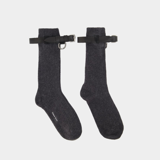 Chunky Ankle Socks - Simone Rocha - Wool - Grey