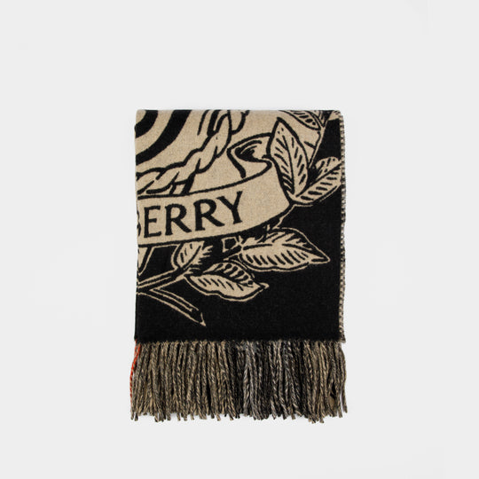Mu Stormy Knight Check Scarf - Burberry - Cashmere - Beige