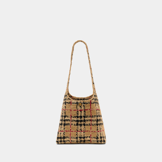 Ll Small Margate Shoulder Bag - Burberry - Raffia - Beige