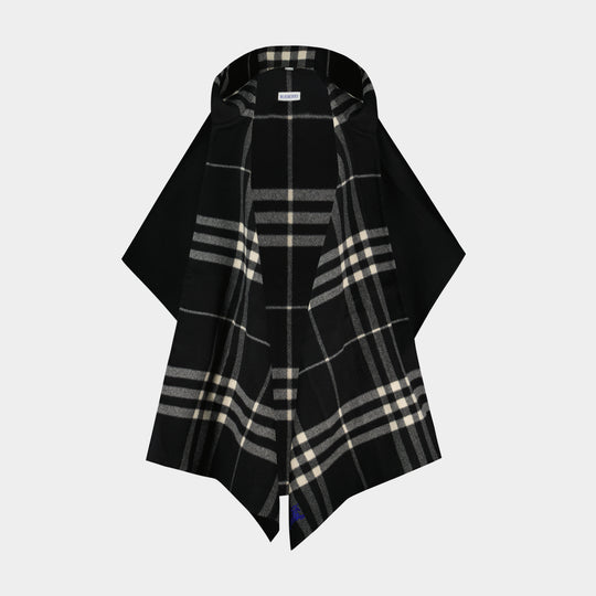 Cape St Solid 2 Check - Burberry - Cashmere - Black