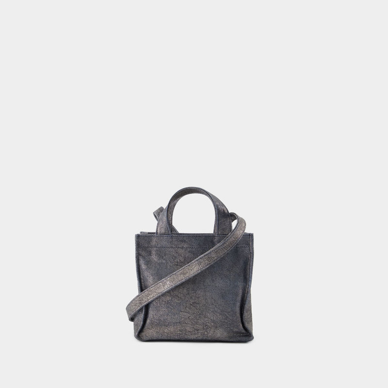 Mini Lunar Shopper Bag - Acne Studios - Leather - Silver/Blue