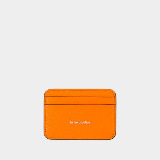 Card Holder - Acne Studios - Leather - Orange