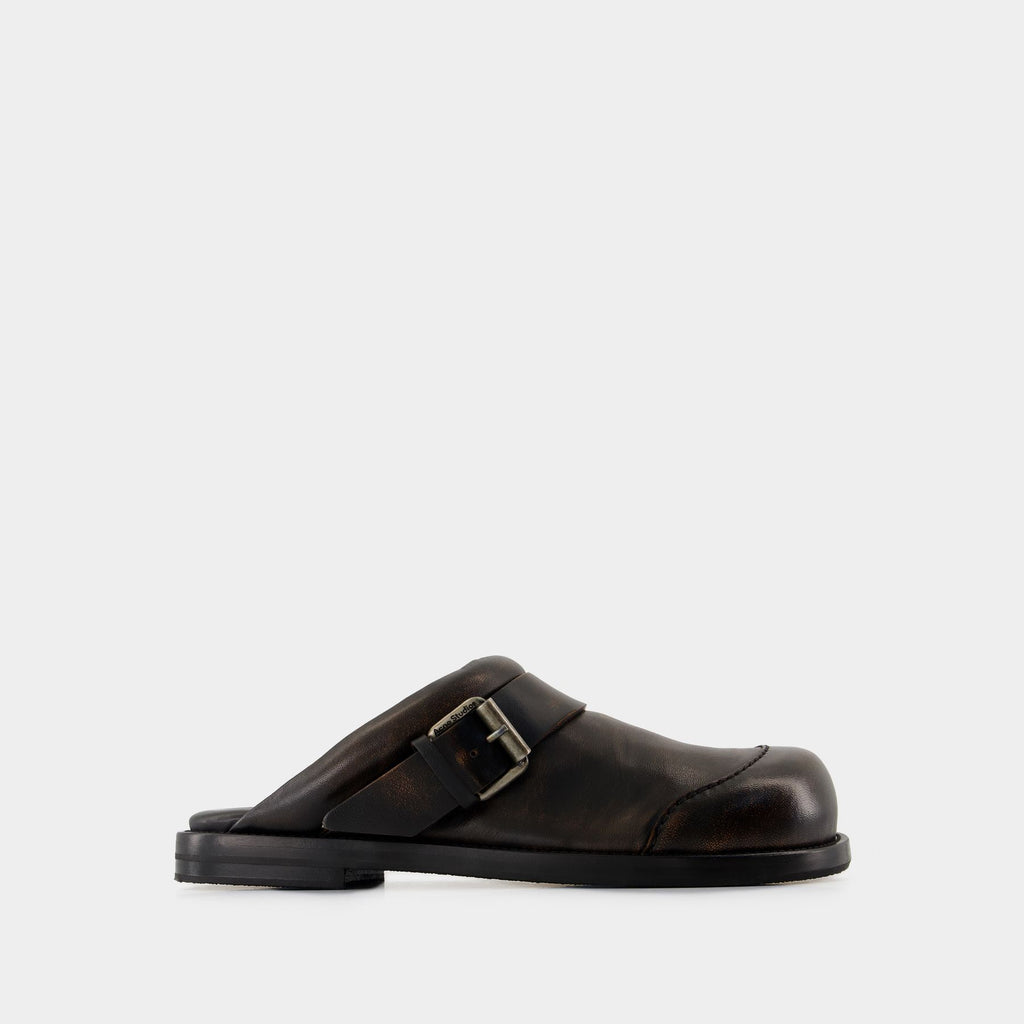 Buckle Mules - Acne Studios - Leather - Brown